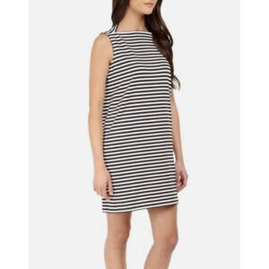 Kate Spade Broome Street Womens Black & White Stripe Sleeveless Dress XS Shift